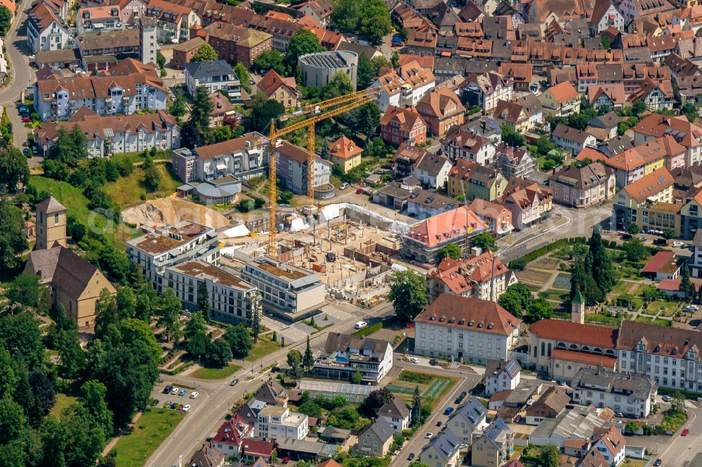 Gengenbach from the bird's eye view: Construction site for a health center in Gengenbach in the state Baden-Wuerttemberg, Germany