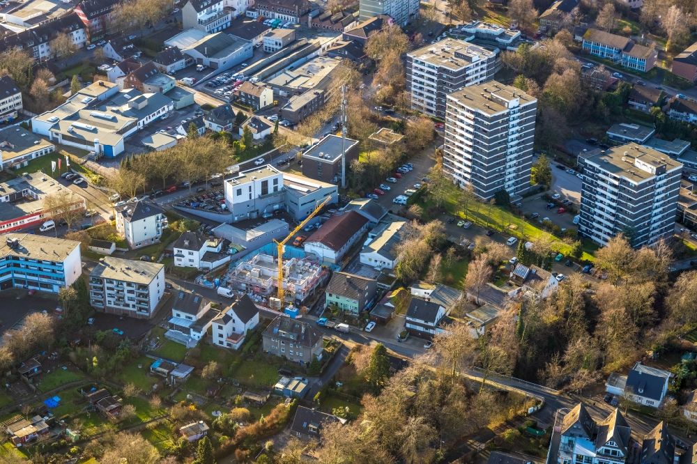 Aerial image Heiligenhaus - Construction site for the new building on Gohrstrasse in Heiligenhaus in the state North Rhine-Westphalia, Germany