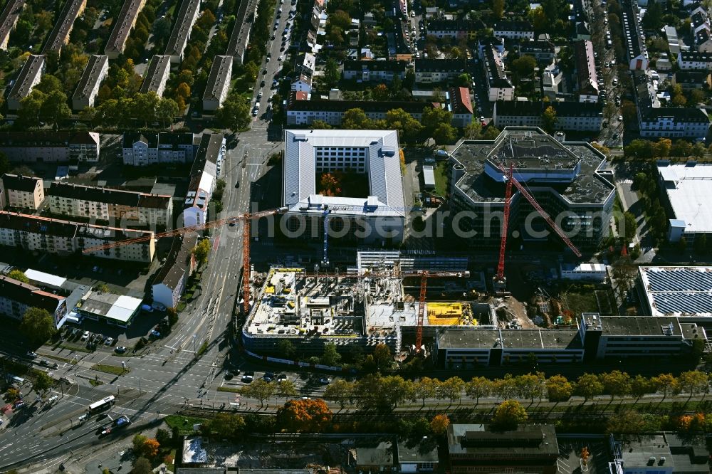 Aerial photograph Mannheim - Construction site for new high-rise building complex Rollbuehlstrasse corner Kallstadter Strasse in the district Kaefertal in Mannheim in the state Baden-Wuerttemberg, Germany