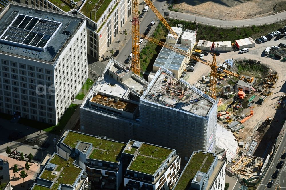 Aerial photograph Stuttgart - Construction site for new high-rise building complex TURM AM MAILAeNDER PLATZ (TMP) in the district Europaviertel in Stuttgart in the state Baden-Wuerttemberg, Germany