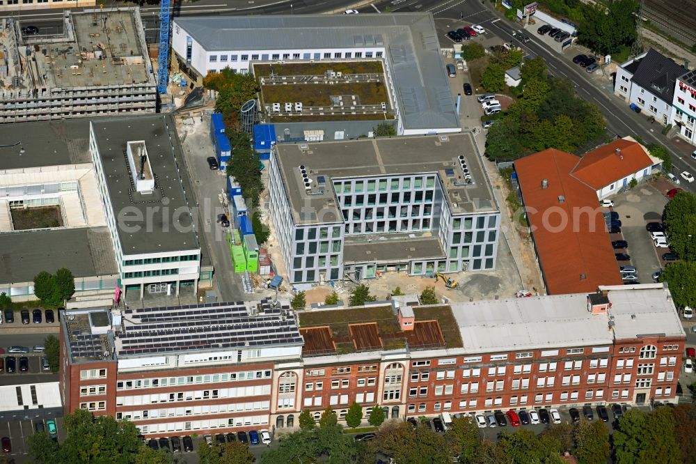 Würzburg from the bird's eye view: New construction site the hotel complex and a call center of the project Campus Mitte on Schweinfurter Strasse in the district Altstadt in Wuerzburg in the state Bavaria, Germany
