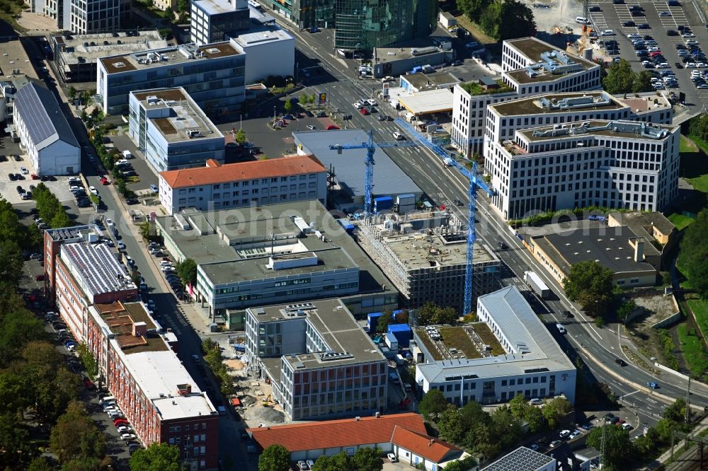 Aerial image Würzburg - New construction site the hotel complex and a call center of the project Campus Mitte on Schweinfurter Strasse in the district Altstadt in Wuerzburg in the state Bavaria, Germany