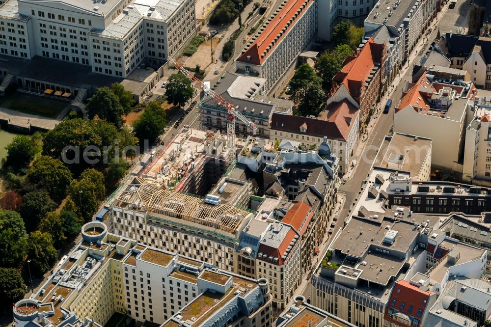 Aerial photograph Leipzig - New construction site the hotel complex Capri by Fraser Leipzig on Goethestrasse in Leipzig in the state Saxony, Germany