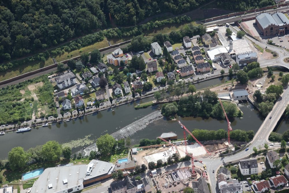 Bad Ems from the bird's eye view: New construction site the hotel complex Emser Thermenhotel in Bad Ems in the state Rhineland-Palatinate, Germany