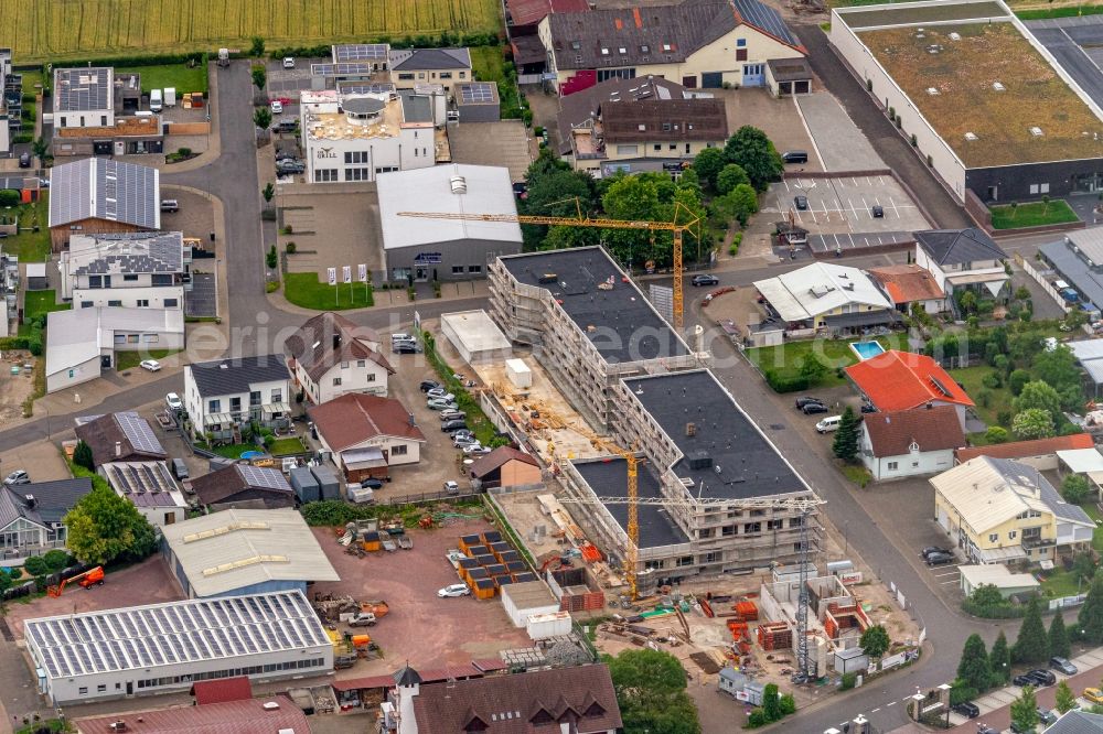 Aerial image Rust - New construction site the hotel complex on Jakob-Schneider-Strasse in Rust in the state Baden-Wuerttemberg, Germany