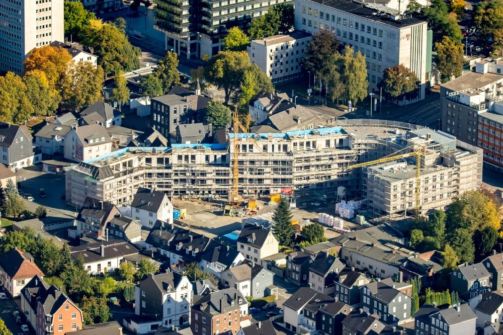 Siegen from the bird's eye view: New construction site the hotel complex Kirchweg Quartier - Hammerhuette of Holiday Inn Express in Siegen in the state North Rhine-Westphalia