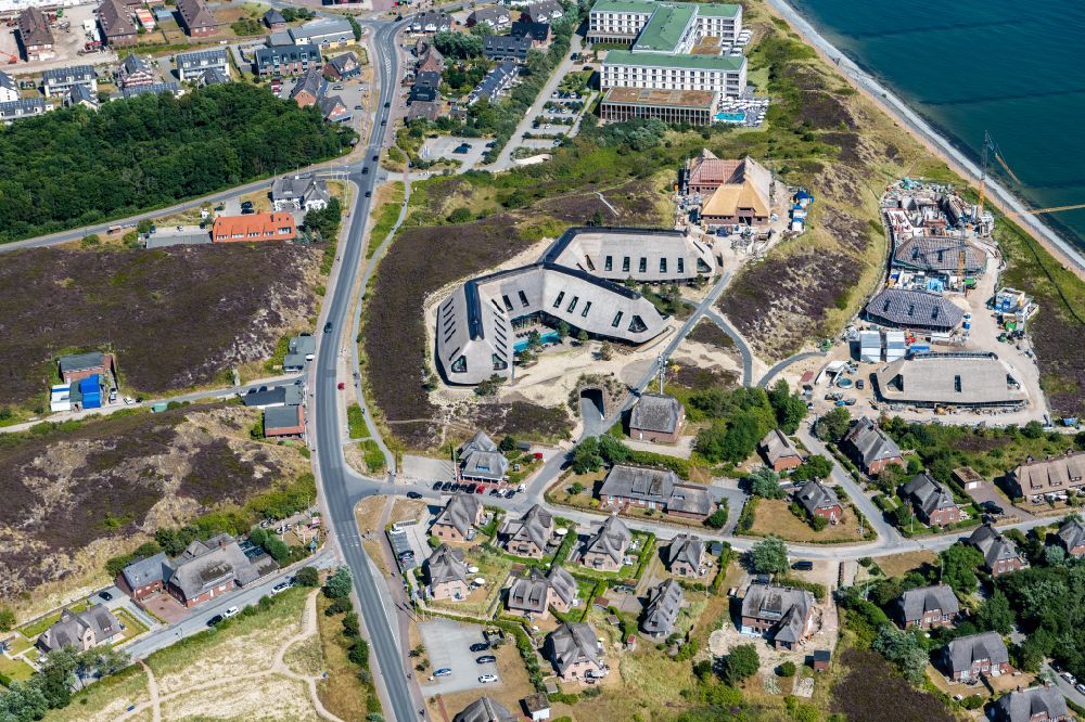 Aerial image List - New construction site the hotel complex Lanserhof on the island Sylt in the state Schleswig-Holstein, Germany