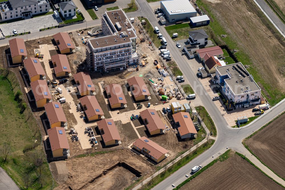 Aerial image Ringsheim - New construction site the hotel complex on Mahlberger Strasse in Ringsheim in the state Baden-Wuerttemberg, Germany