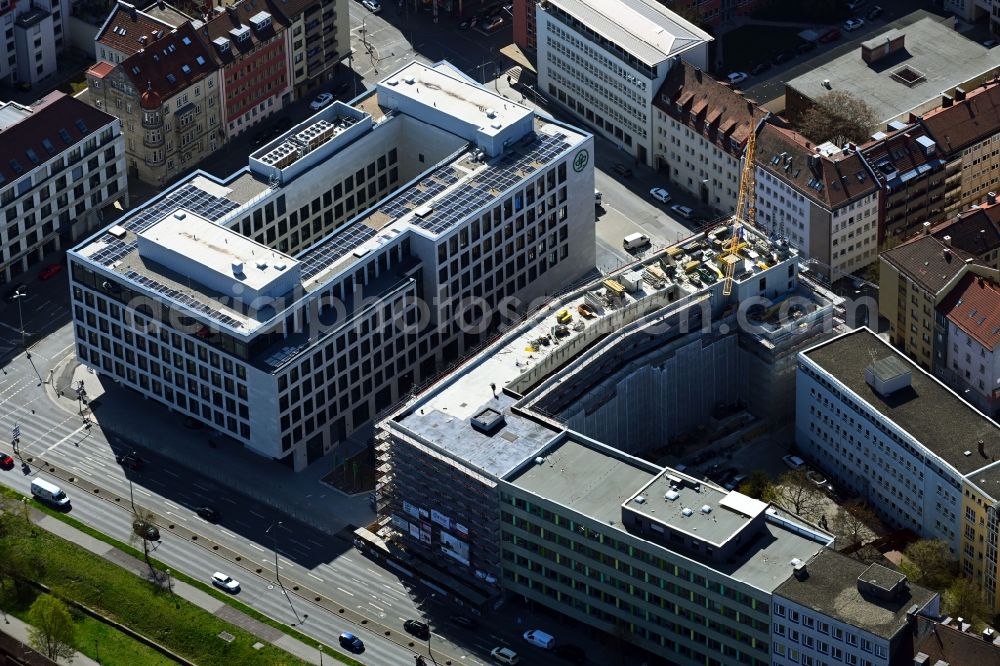 Aerial image Nürnberg - New construction site the hotel complex Am Frauentor in the district Tafelhof in Nuremberg in the state Bavaria, Germany