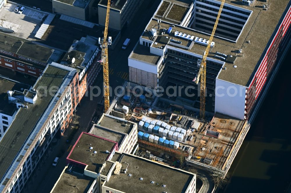 Aerial image Hamburg - New construction site the hotel complex NYX Hotel on Frankenstrasse in the district Hammerbrook in Hamburg, Germany