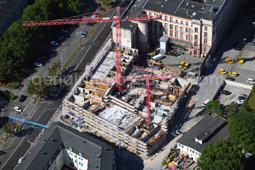 Aerial photograph Potsdam - New construction site the hotel complex Am Kanal - Franzoesischer Strasse in Potsdam in the state Brandenburg, Germany