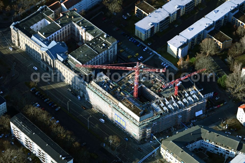 Potsdam from the bird's eye view: New construction site the hotel complex Am Kanal - Franzoesischer Strasse in Potsdam in the state Brandenburg, Germany
