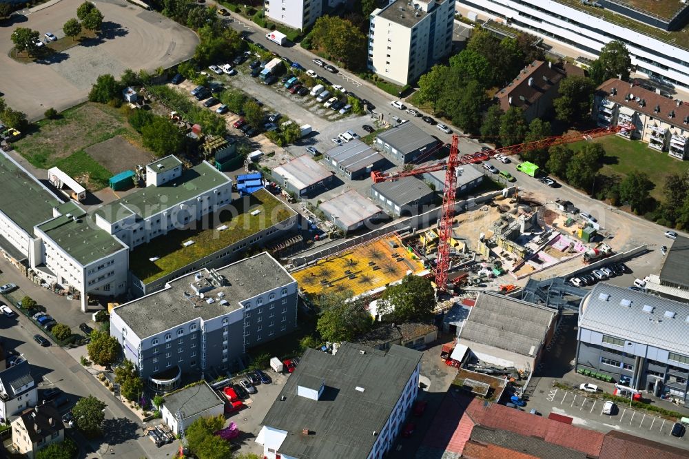 Aerial image Stuttgart - New construction site the hotel complex on Salzwiesenstrasse in the district Zuffenhausen-Schuetzenbuehl in Stuttgart in the state Baden-Wuerttemberg, Germany