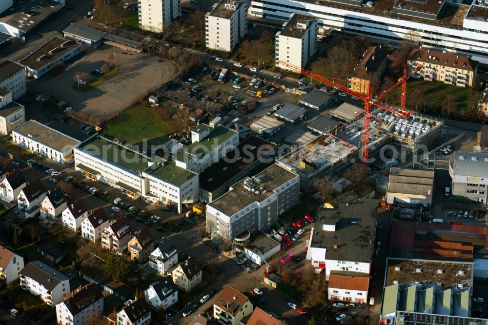 Aerial photograph Stuttgart - New construction site the hotel complex on Salzwiesenstrasse in the district Zuffenhausen-Schuetzenbuehl in Stuttgart in the state Baden-Wuerttemberg, Germany