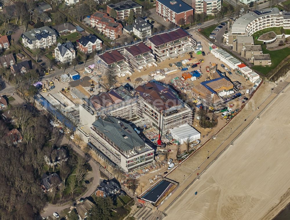 Aerial image Wyk auf Föhr - New construction site the hotel complex Upstalsboom Wellness Resort Suedstrand in Wyk auf Foehr in the state Schleswig-Holstein, Germany