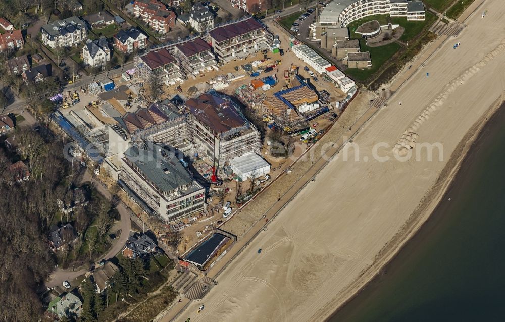 Aerial photograph Wyk auf Föhr - New construction site the hotel complex Upstalsboom Wellness Resort Suedstrand in Wyk auf Foehr in the state Schleswig-Holstein, Germany