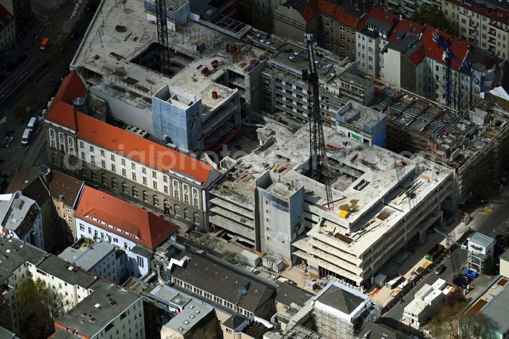Aerial image Berlin - Construction site for the new construction of the department store building 101 Neukoelln in the district Neukoelln in Berlin, Germany