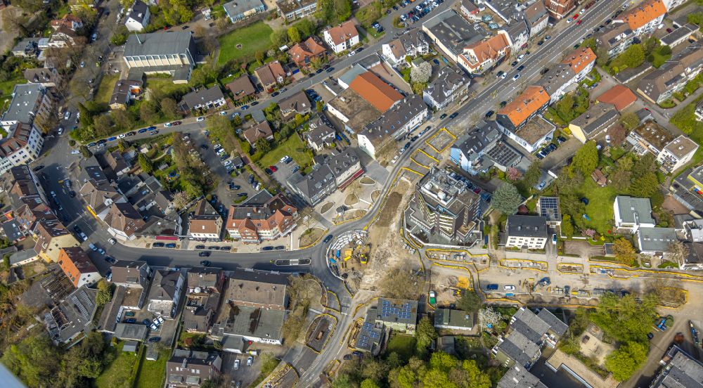Bochum from above - New construction of the road at the roundabout - road Kemnader Strasse - Heinrich-Koenig-Strasse in the district Stiepel in Bochum at Ruhrgebiet in the state North Rhine-Westphalia, Germany