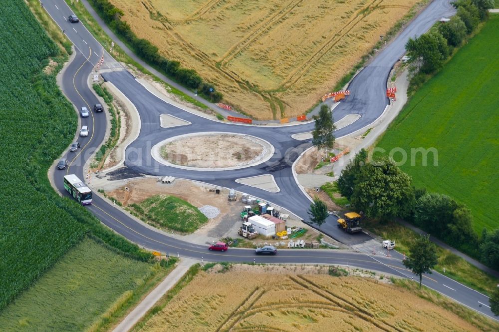 Aerial photograph Gleichen - Construction site for the new traffic circle in Gleichen in the state Lower Saxony