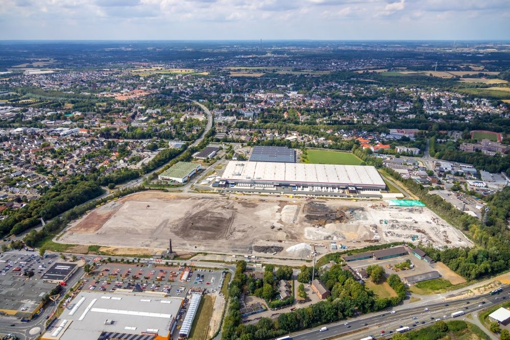 Aerial image Kamen - Construction site for the new construction of a logistics center of P3 Logistic Parks GmbH in Kamen, North Rhine-Westphalia, Germany