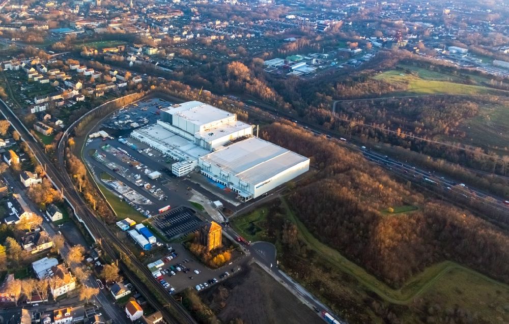 Aerial photograph Herne - Construction site to build a new building complex on the site of the logistics center of NORDFROST GmbH & Co. KG Am Malakowturm in Herne in the state North Rhine-Westphalia, Germany