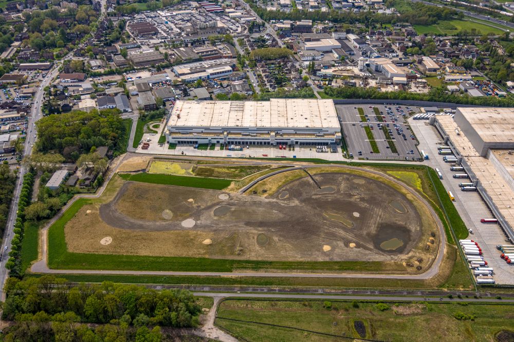 Aerial image Oberhausen - Construction site for the new logistics center of the online supermarket Picnic on Weierstrasse in the district Weierheide in Oberhausen in the Ruhr area in the state North Rhine-Westphalia, Germany