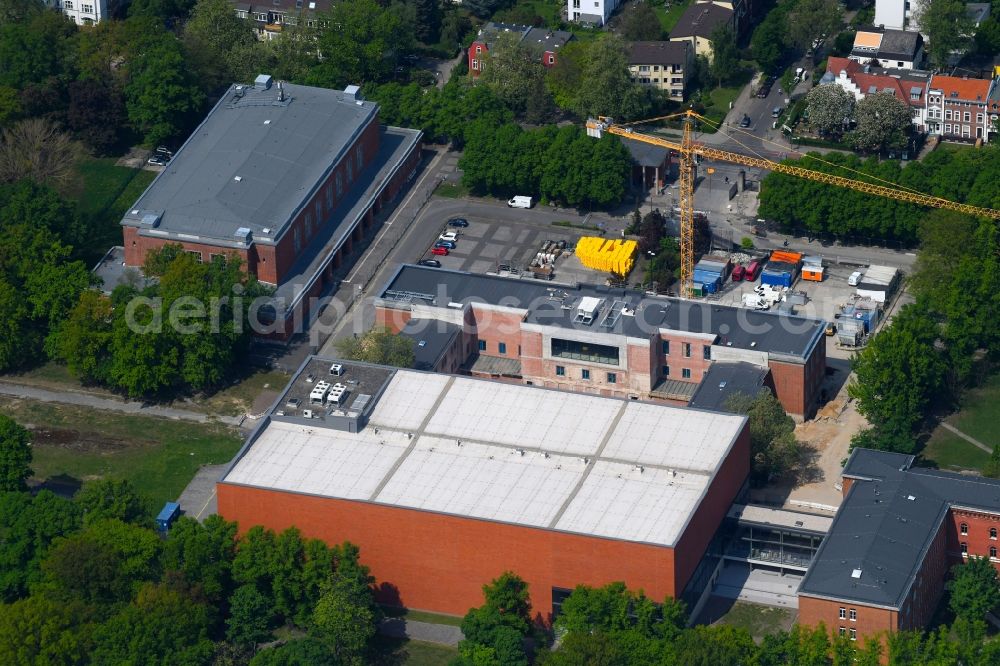 Aerial image Berlin - Construction site for the new building of Bundesarchiv on Finckensteinallee in the district Steglitz-Zehlendorf in Berlin, Germany