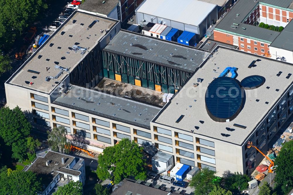 Aerial photograph Nürnberg - New construction site of the school building of Maria-Ward-Gymnasium on Kesslerplatz in Nuremberg in the state Bavaria, Germany
