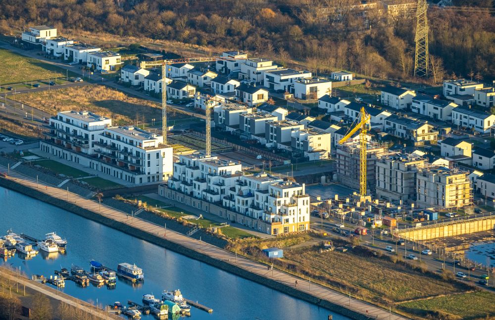 Gelsenkirchen from above - Construction site to build the new multi-family residential complex Graf Bismarck on Johannes-Rau-Allee in the district Bismarck in Gelsenkirchen in the state North Rhine-Westphalia, Germany