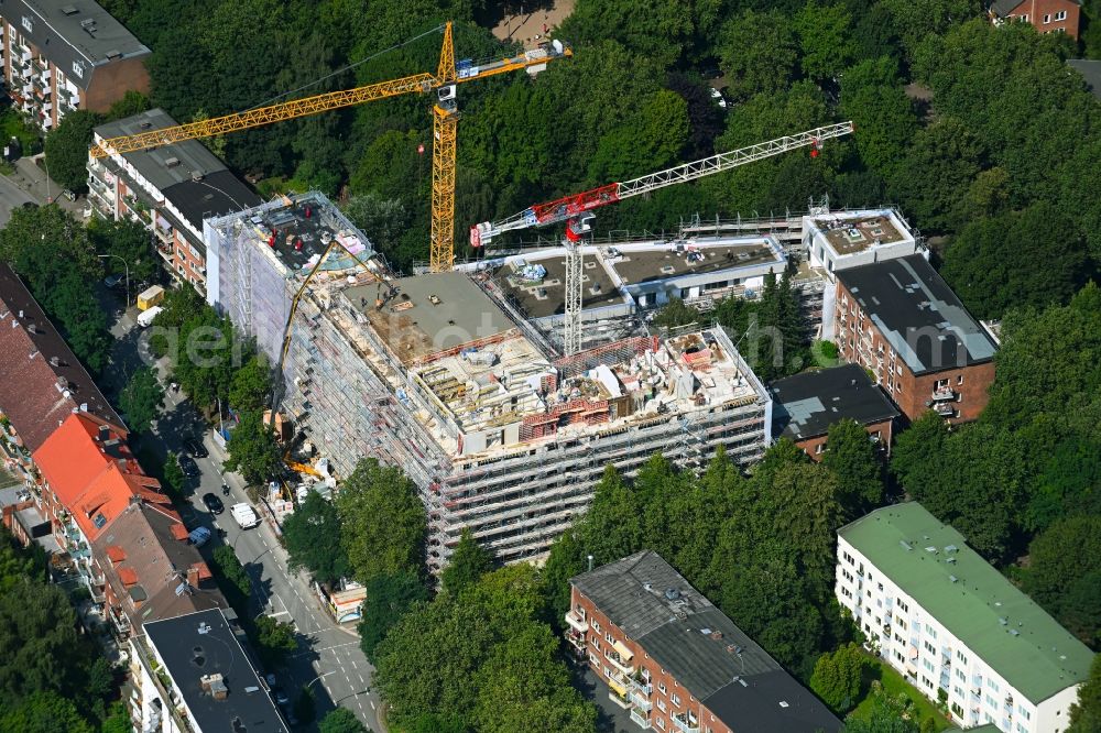 Aerial image Hamburg - Construction site to build a new multi-family residential complex AMANDA Hamburg on Schulterblatt corner Amandastrasse in the district Eimsbuettel in Hamburg, Germany