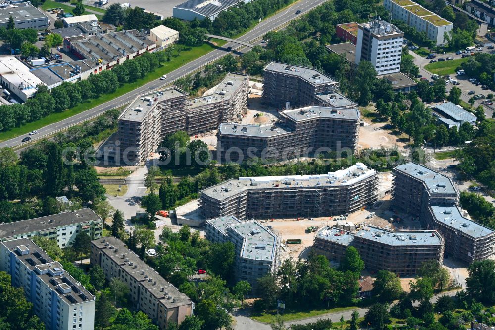 Karlsruhe from above - Construction site to build a new multi-family residential complex on August-Dosenbach-Strasse (August-Klingler-Areal) in the district Daxlanden in Karlsruhe in the state Baden-Wuerttemberg, Germany