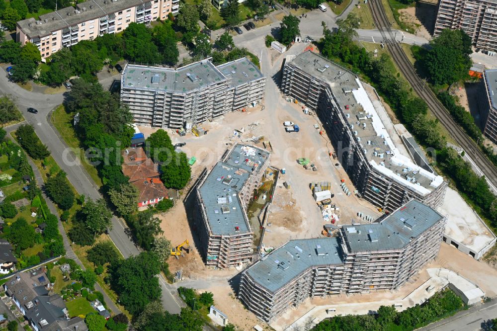 Aerial photograph Karlsruhe - Construction site to build a new multi-family residential complex on August-Dosenbach-Strasse (August-Klingler-Areal) in the district Daxlanden in Karlsruhe in the state Baden-Wuerttemberg, Germany