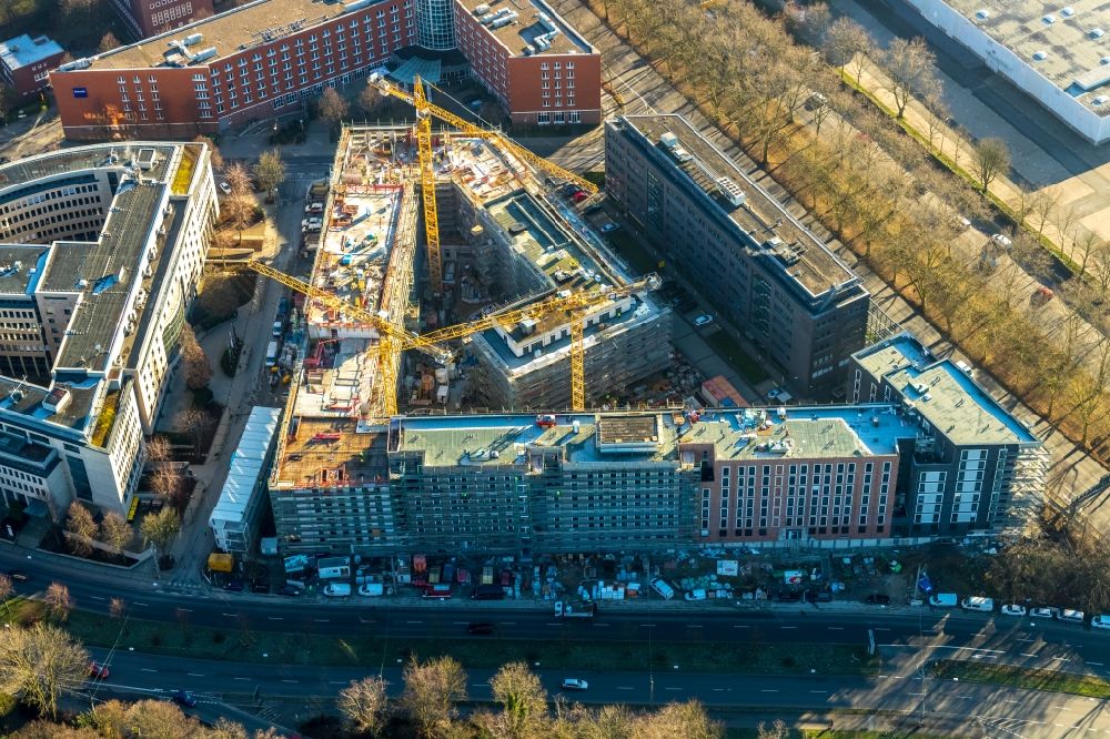 Dortmund from above - Construction site to build a new multi-family residential complex Berswordt- Quartier in Dortmund in the state North Rhine-Westphalia, Germany