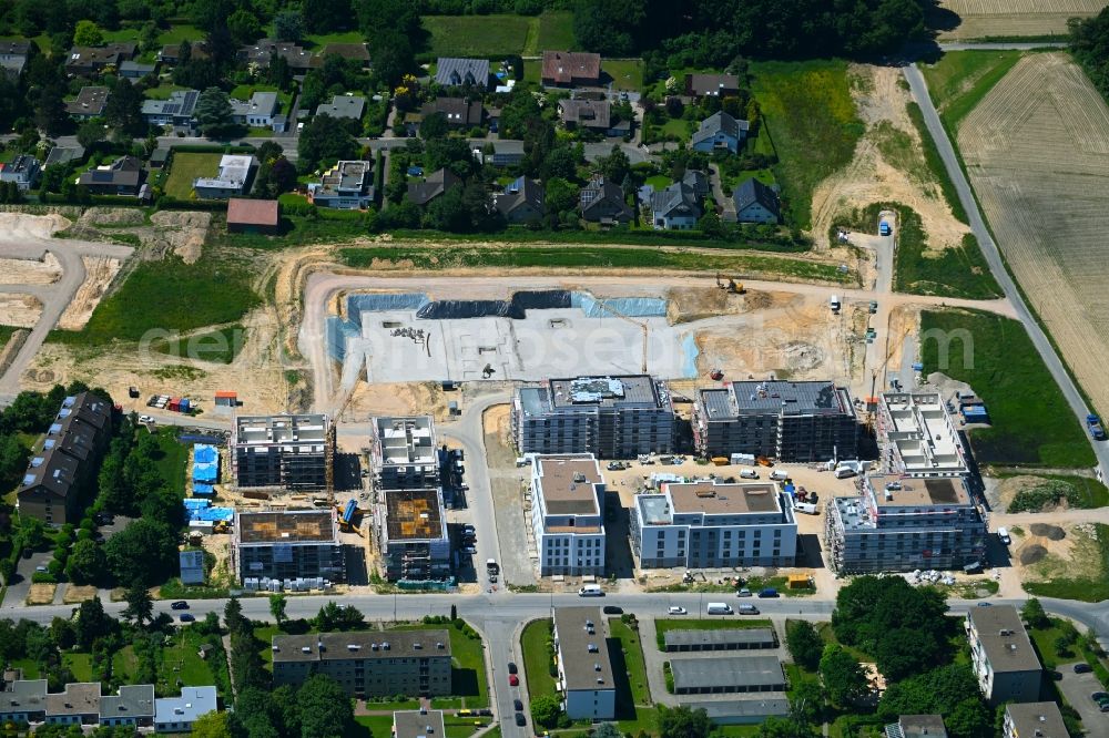Aerial photograph Bielefeld - Construction site to build a new multi-family residential complex Campus West on street Gruenewaldstrasse in the district Babenhausen in Bielefeld in the state North Rhine-Westphalia, Germany