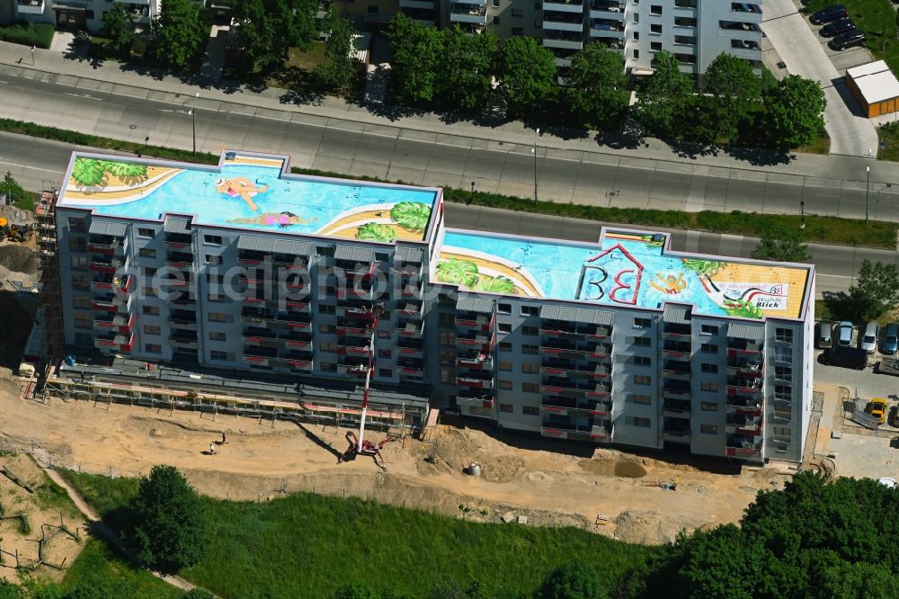 Aerial image Berlin - Construction site to build a new multi-family residential complex on Cecilienstrasse in the district Biesdorf in Berlin, Germany