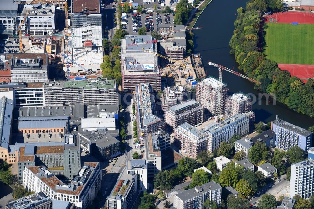 Aerial photograph Berlin - Construction site to build a new multi-family residential complex No.1 Charlottenburg on Wegelystrasse zum Spree- Ufer in the district Charlottenburg in Berlin, Germany