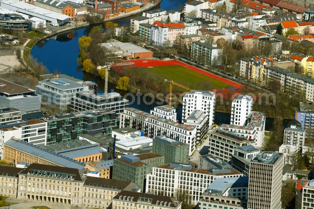 Berlin from above - Construction site to build a new multi-family residential complex No.1 Charlottenburg on Wegelystrasse zum Spree- Ufer in the district Charlottenburg in Berlin, Germany