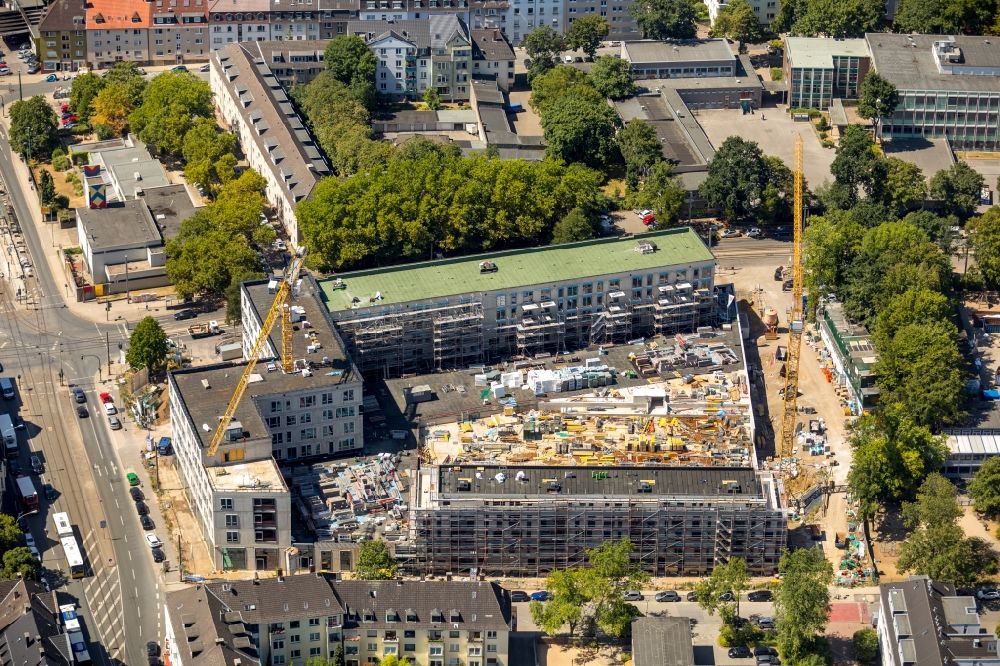 Aerial image Essen - Construction site to build a new multi-family residential complex Cranachhoefe in Essen in the state North Rhine-Westphalia, Germany