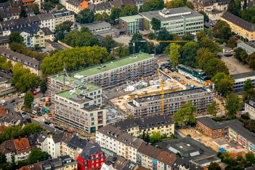 Aerial photograph Essen - Construction site to build a new multi-family residential complex Cranachhoefe in Essen in the state North Rhine-Westphalia, Germany