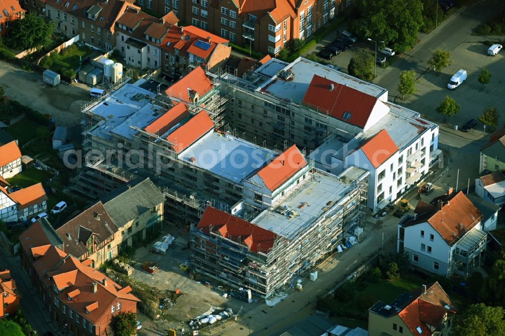 Aerial image Helmstedt - Construction site to build a new multi-family residential complex Beeck - on den Edelhoefen in Helmstedt in the state Lower Saxony, Germany