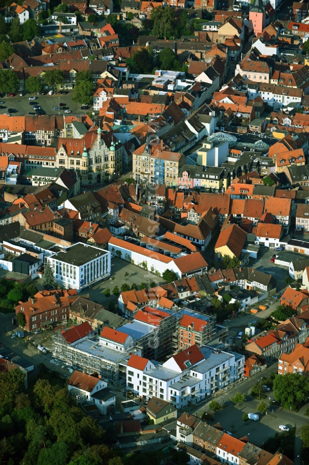 Aerial photograph Helmstedt - Construction site to build a new multi-family residential complex Beeck - on den Edelhoefen in Helmstedt in the state Lower Saxony, Germany