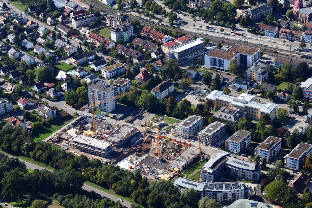 Aerial photograph Schopfheim - Construction site to build a new multi-family residential complex Am Eisweiher in Schopfheim in the state Baden-Wurttemberg, Germany