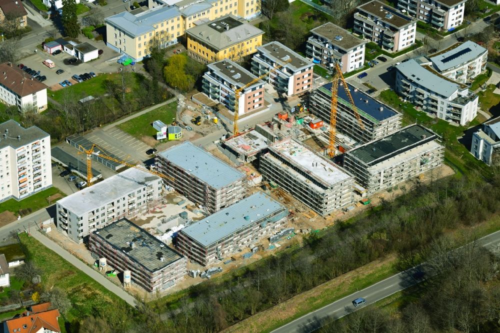 Aerial image Schopfheim - Construction site to build a new multi-family residential complex Am Eisweiher in Schopfheim in the state Baden-Wurttemberg, Germany
