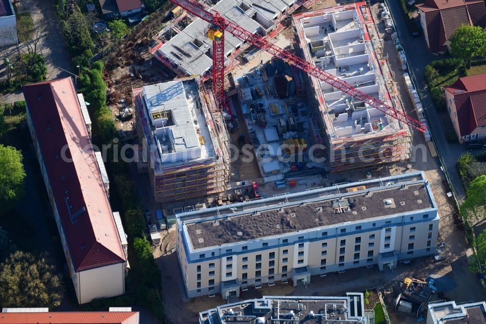 Aerial image Berlin - Construction site to build a new multi-family residential complex along the Einbecker Strasse in the district Lichtenberg in Berlin, Germany