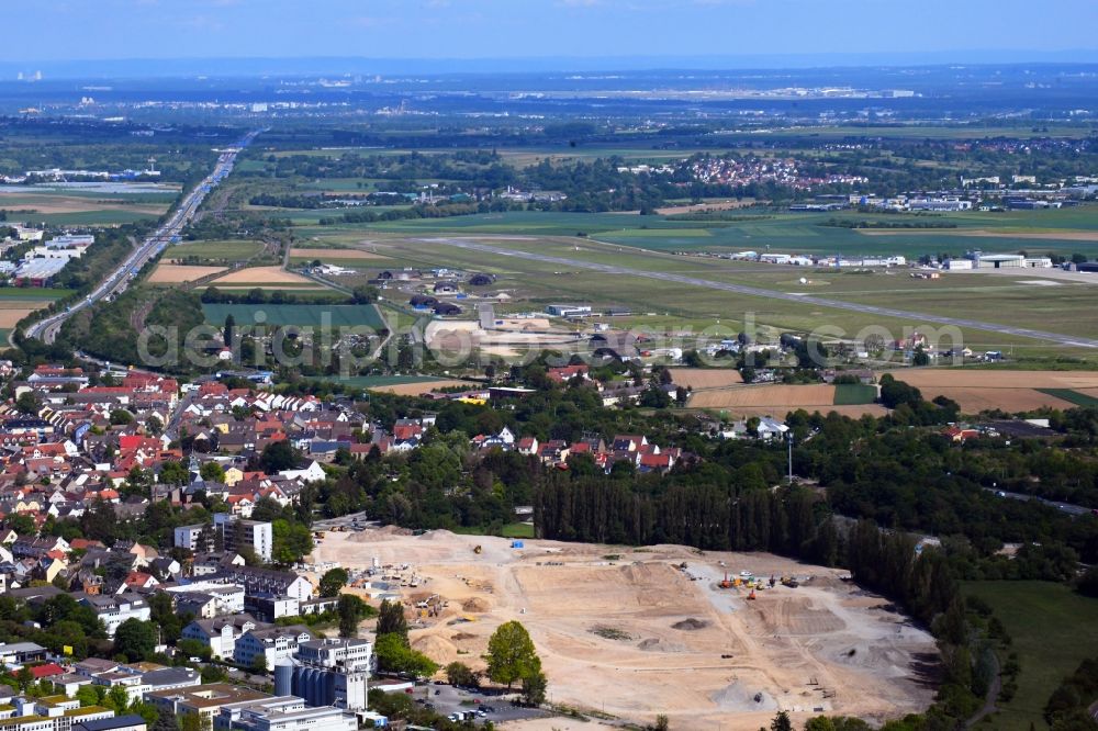 Wiesbaden from the bird's eye view: Construction site to build a new multi-family residential complex Erbenheim Sued in the district Erbenheim in Wiesbaden in the state Hesse, Germany
