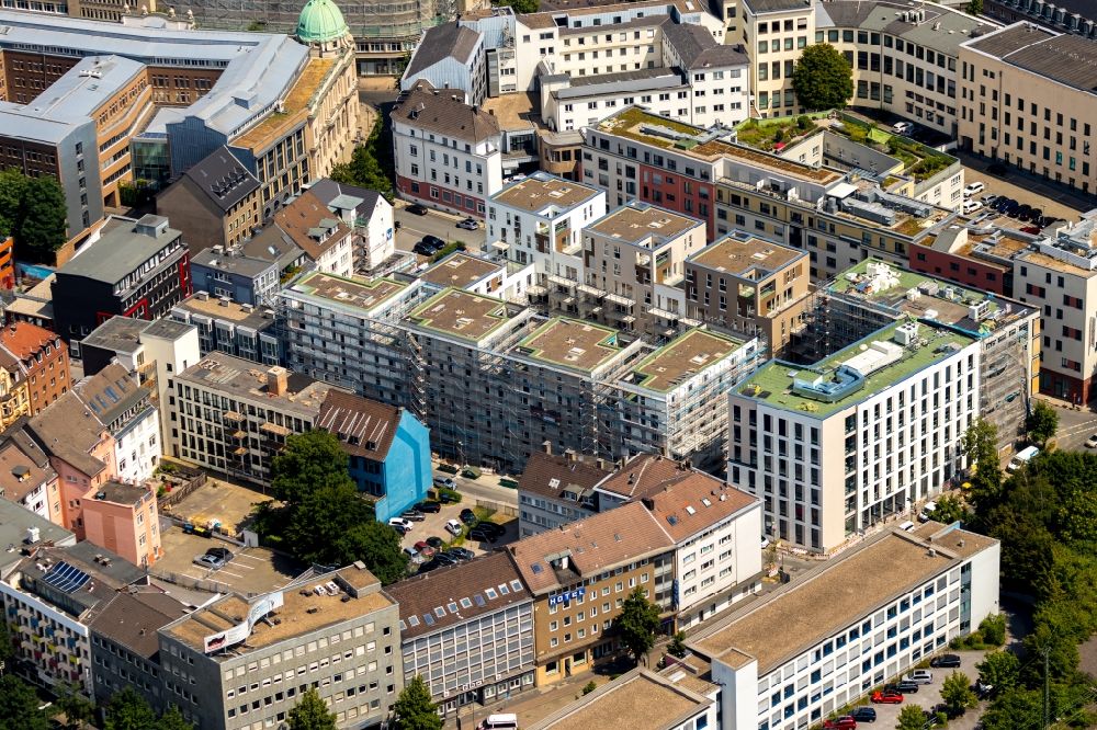 Aerial image Essen - Construction site to build a new multi-family residential complex Selmastrasse - Henriettenstrasse - Hachestrasse in Essen in the state North Rhine-Westphalia