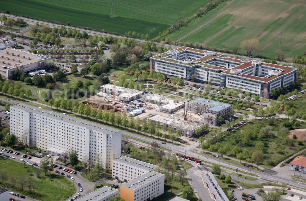 Aerial photograph Erfurt - Construction site to build a new multi-family residential complex Europakarree in the district Gispersleben in Erfurt in the state Thuringia, Germany