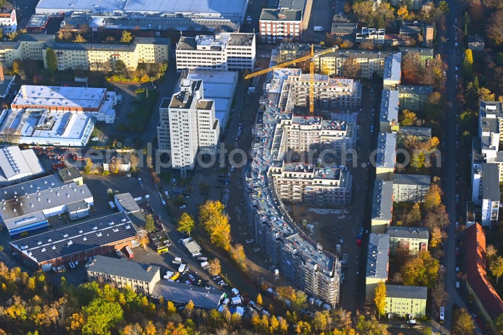 Aerial image Berlin - Construction site to build a new multi-family residential complex Eythstrasse corner Bessemerstrasse in the district Schoeneberg in Berlin, Germany