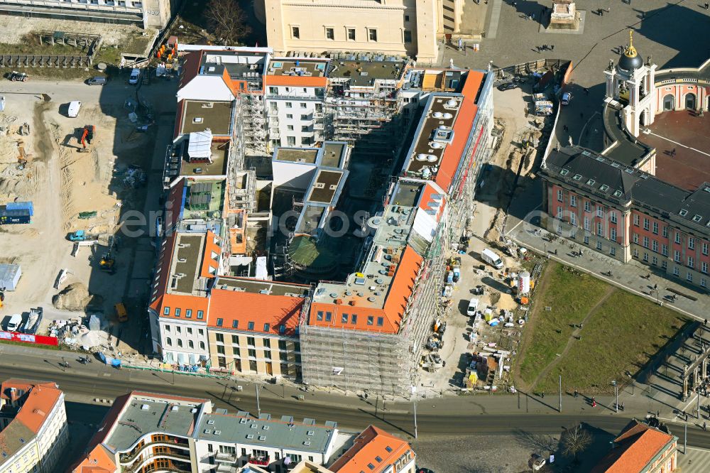 Aerial photograph Potsdam - Construction site to build a new multi-family residential complex Friedrich-Ebert-Strasse on street Erika-Wolf-Strasse in the district Innenstadt in Potsdam in the state Brandenburg, Germany