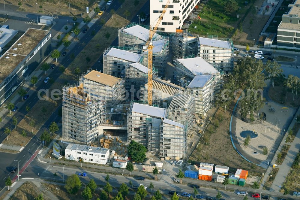 Aerial photograph Berlin - Construction site to build a new multi-family residential complex Future Living Homes between Gross-Berliner Damm - Konrad-Zuse-Strasse and Hermann-Dorner-Allee in the district Adlershof - Johannestal in Berlin, Germany